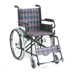 Double Cross Bar Steel Wheelchair