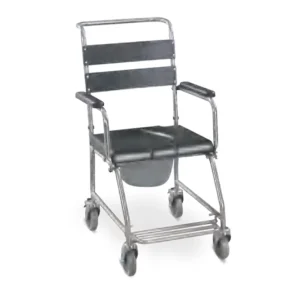 Stainless Steel PU Wheel Commode Chair