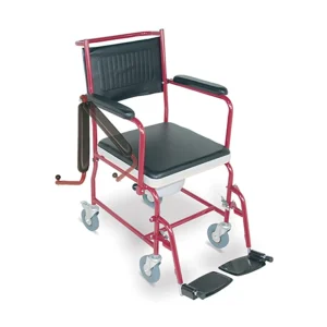 Steel Commode Wheelchair With Rear Castor Lock