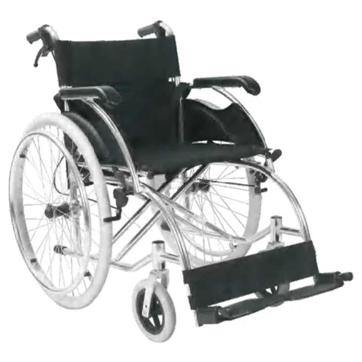 Sturdy Aluminum Wheelchair With Fixed Footrests