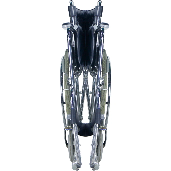 Steel Wheelchair With Solid Rear Wheel